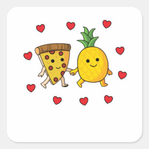 Sticker Carré Pizza Hawaii Pineapple Pizza Food