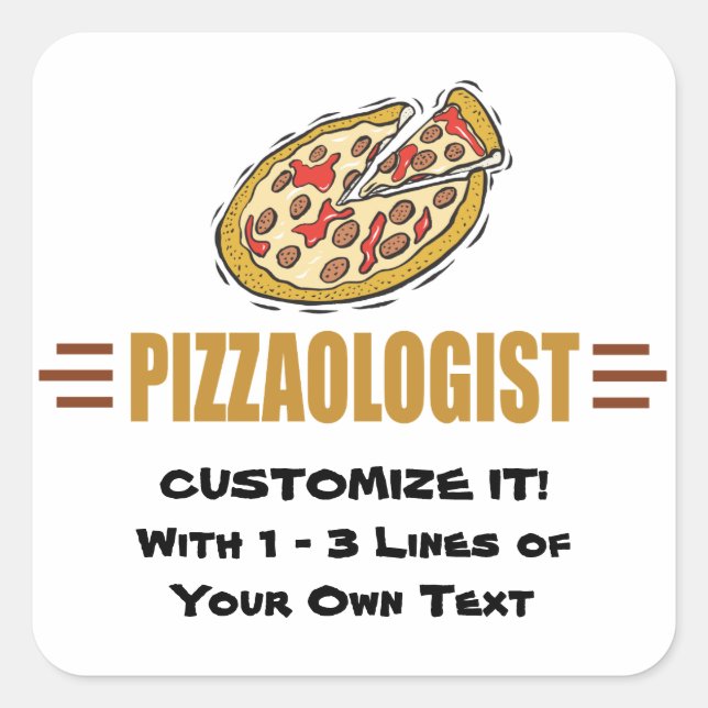 Sticker Carré Pizza personnalisée (Devant)