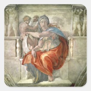 Sticker Carré Plafond de chapelle de Sistine : Sibylle Delphic