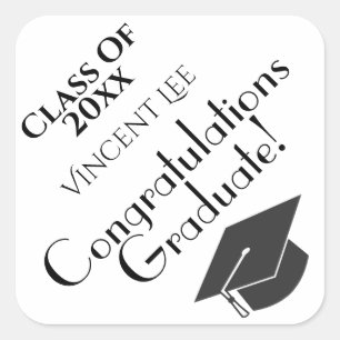 Sticker Carré Plafond De Diplôme Cute Classe De Félicitations