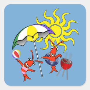 Sticker Carré Plage de homard Crawish