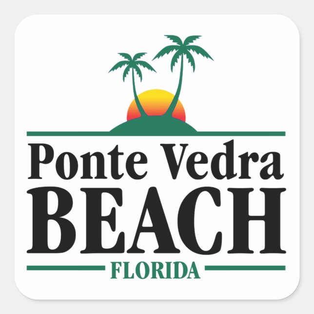 Sticker Carré Plage de Ponte Vedra (Devant)
