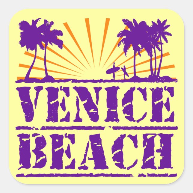 Sticker Carré Plage de Venice (Devant)