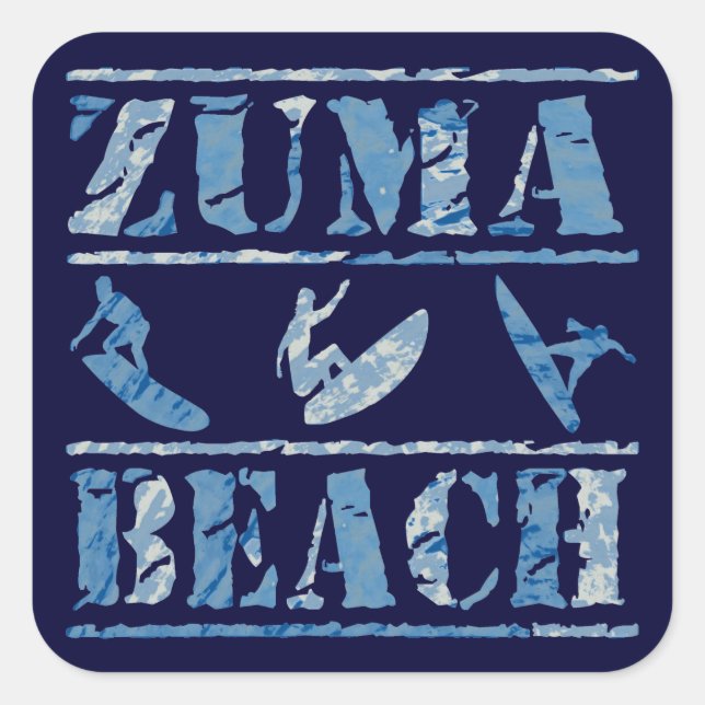 Sticker Carré Plage de Zuma (Devant)