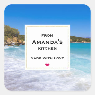 Sticker Carré Plage exotique Tropical Island Paradise Kitchen