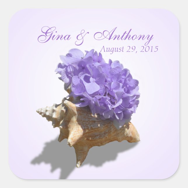 Sticker Carré Plage Hydrangea Purple (Devant)