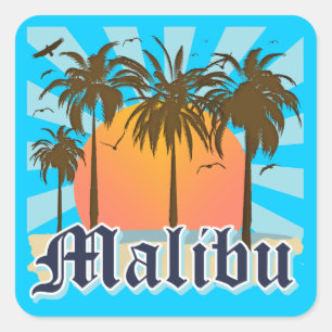Sticker Carré Plage la Californie CA de Malibu