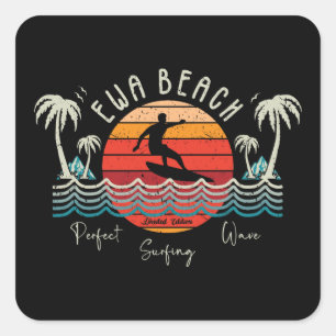 Sticker Carré Plage Retro Ewa