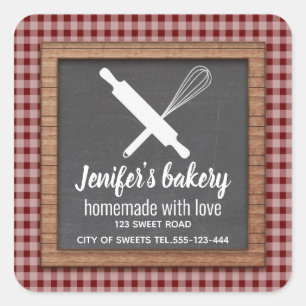 Sticker Carré Plaid Chalkboard whisky rouleau boulangerie