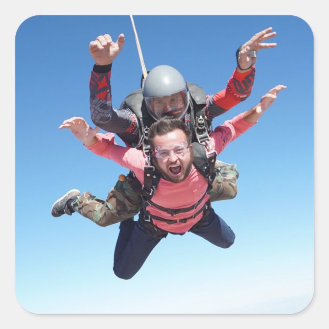 Sticker Carré Plaisir Skydiving (Devant)