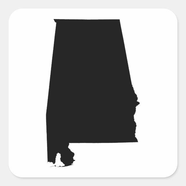 Sticker Carré Plan de l'État Alabama (Devant)