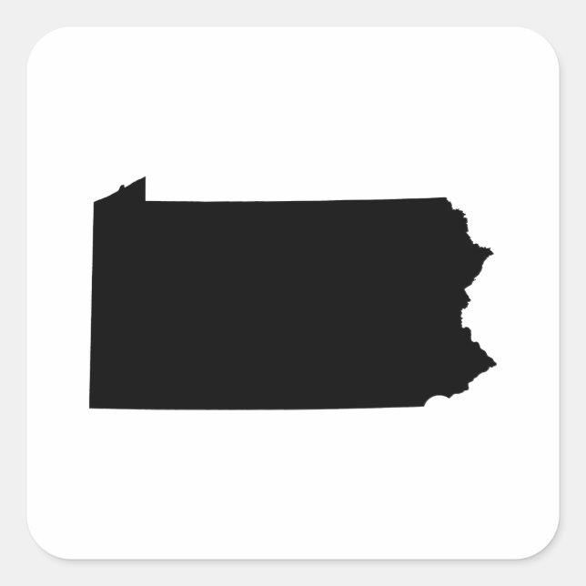 Sticker Carré Plan de l'État de Pennsylvanie (Devant)