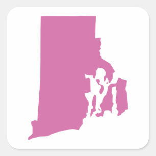 Sticker Carré Plan de l'État de Rhode Island