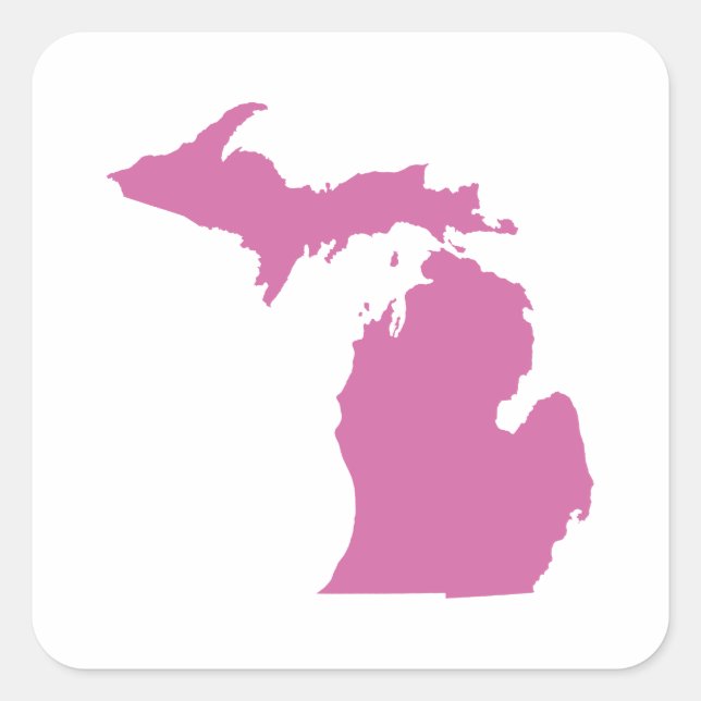 Sticker Carré Plan de l'État du Michigan (Devant)