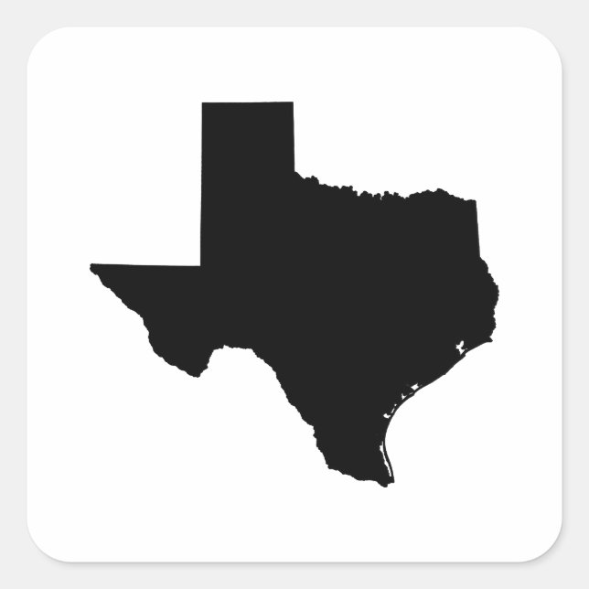 Sticker Carré Plan de l'État du Texas (Devant)