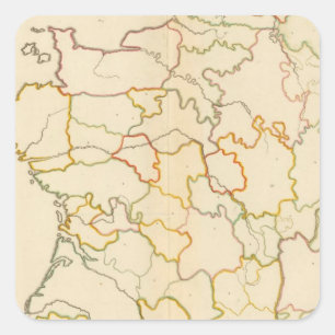 Sticker Carré Plan des petites rivières françaises