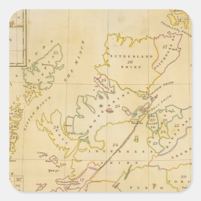 Sticker Carré Plan d'index (Devant)