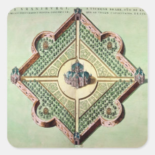 Sticker Carré Plan du Château et de l'Observatoire