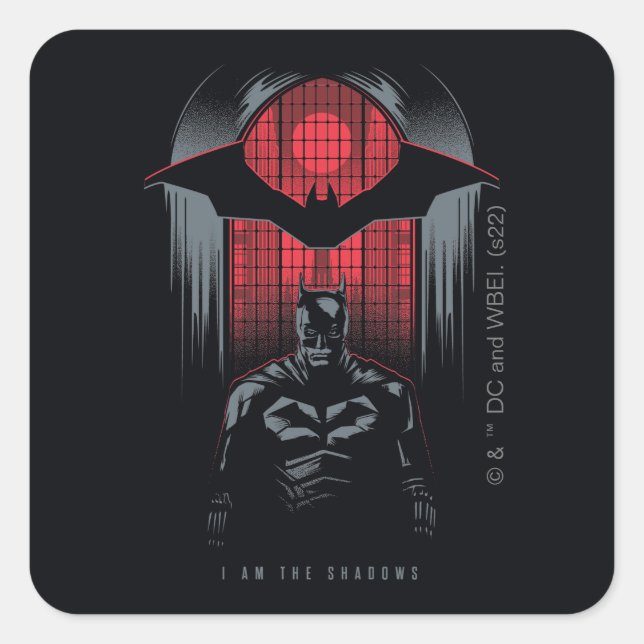 Sticker Carré Plan du volet Fenêtre Batman (Devant)