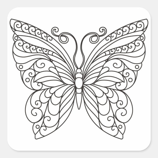 Sticker Carré Plan papillon (Devant)
