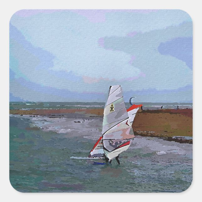 STICKER CARRÉ PLANCHE À VOILE (Devant)
