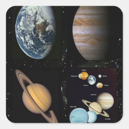 Sticker Carré planètes