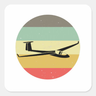 Sticker Carré Planeur  Cadeau de vol à voile en montée