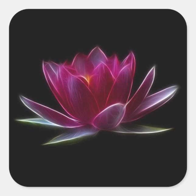 Sticker Carré Plante aquatique de fleur de Lotus (Devant)