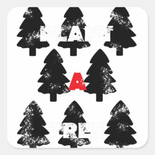 Sticker Carré Plantez un modèle d'arbre
