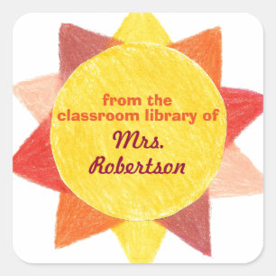 Sticker Carré Plaque cadeau pour enseignant Sunshine personnalis
