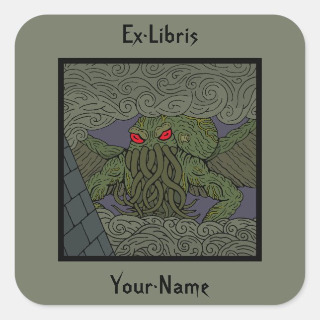 Sticker Carré Plaque Cthulhu (Devant)