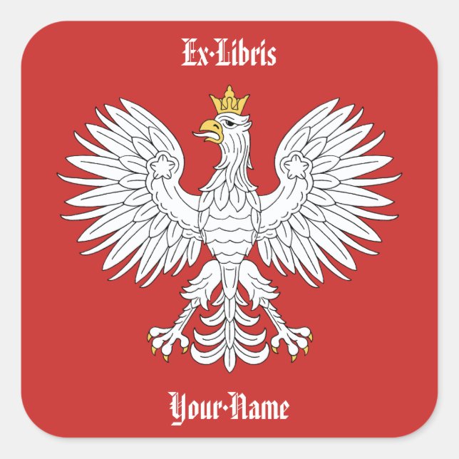 Sticker Carré Plaque d'Aigle polonaise (Devant)