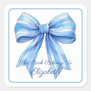 Sticker Carré Plaque d'aquarelle bleu Bleu Barrière personnalisé