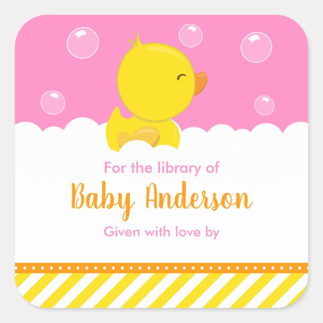 Sticker Carré Plaque de bibliothèque pour bébé en caoutchouc Duc (Devant)