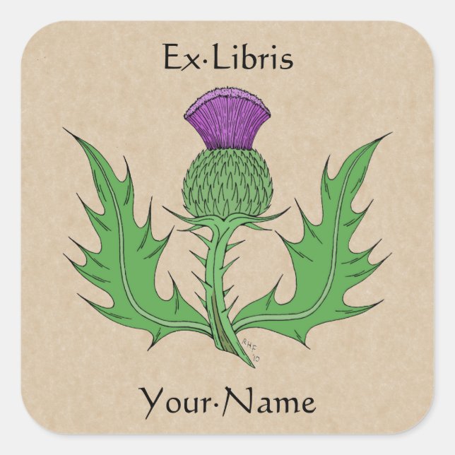 Sticker Carré Plaque de chardon (Devant)