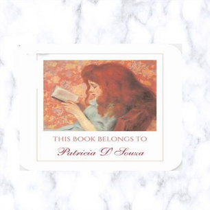 Sticker Carré Plaque de lecture pour filles modifiable