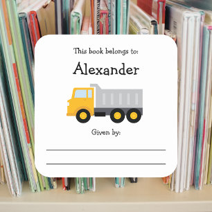 Sticker Carré Plaque de rangement pour enfants de Camion avec me