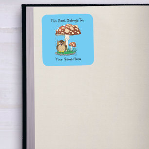 Sticker Carré Plaque d'enregistrement de la Chouette de douche d