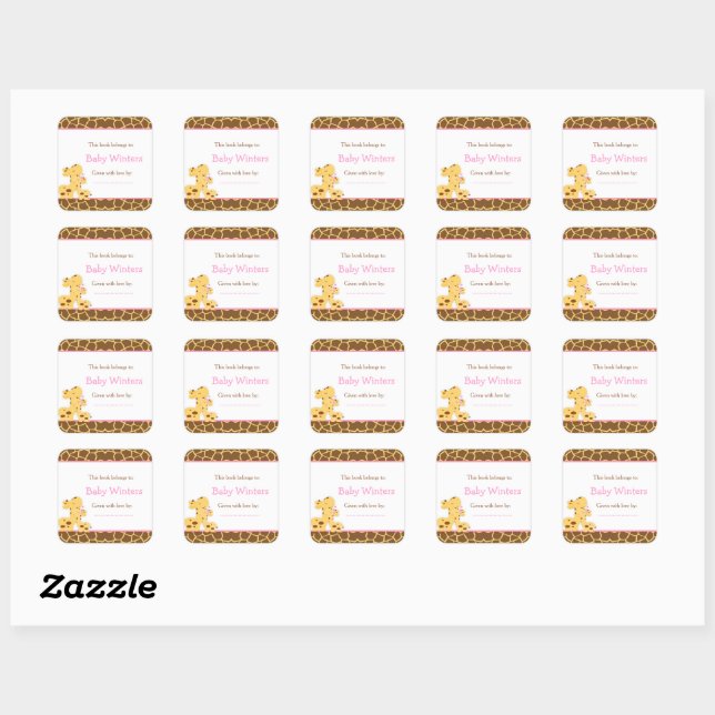 Sticker Carré Plaque d'enregistrement de la douche pour bébé et  (Feuille)