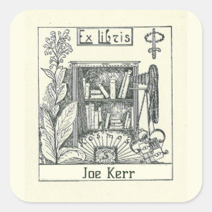 Sticker Carré Plaque d'enregistrement pour Plante de boîte Vinta