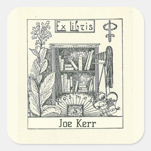Sticker Carré Plaque d'enregistrement pour Plante de boîte Vinta (Devant)