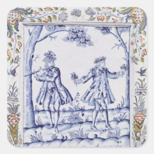 Sticker Carré Plaque dépeignant une scène 'du Flute magique