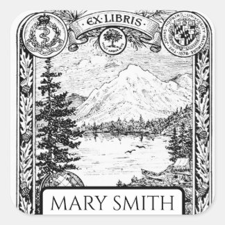 Sticker Carré Plaque, Personnalisée, Pièce Victorienne De Reprod