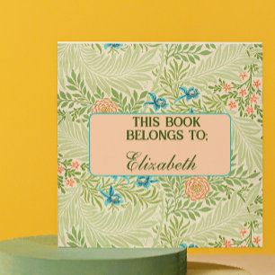 Sticker Carré Plaque vintage à motif floral