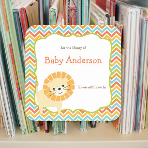 Sticker Carré Plaques de livres neutres de bébé Lion Genre