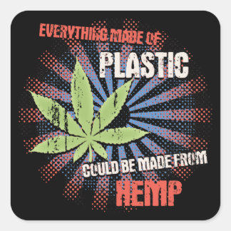 Sticker Carré Plastique de chanvre