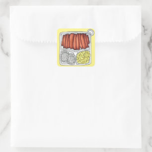 Sticker Carré Plate de cuisine hawaïenne Déjeuner Riz Macaroni S