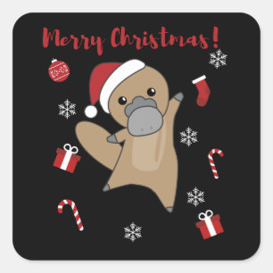 Sticker Carré platypus Christmas Tabes Sweet Animals