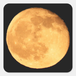 Sticker Carré Pleine lune avec éclat orange