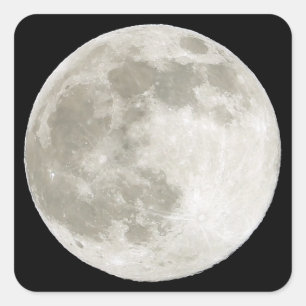 Sticker Carré Pleine Lune Nature Céleste Phase Lunaire Art